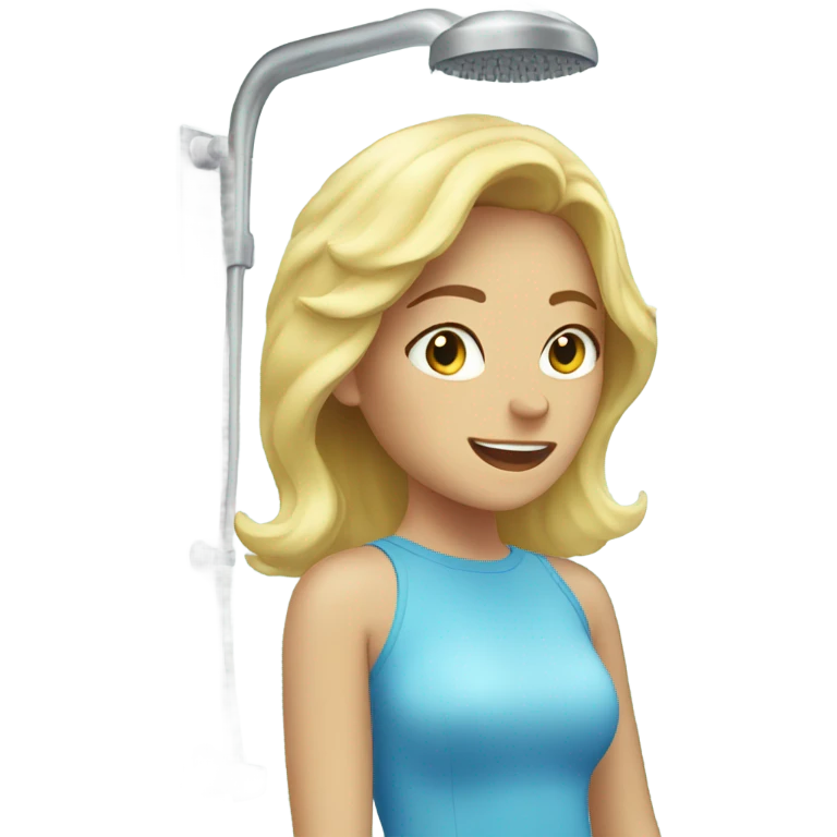 blonde woman getting in shower emoji