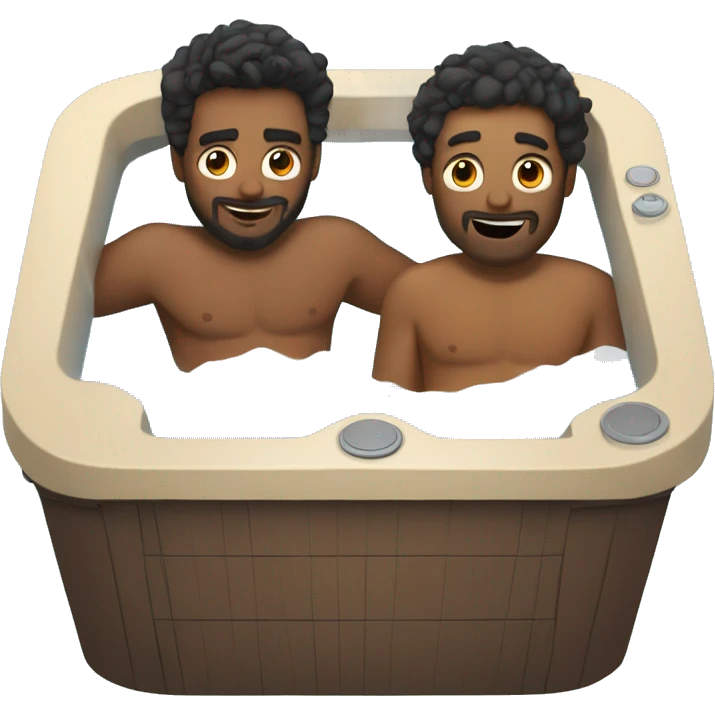 Two bros chilling in a hot tub emoji