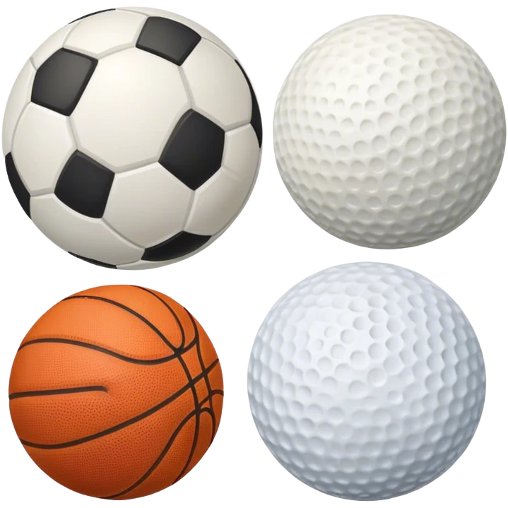 four different sports balls emoji