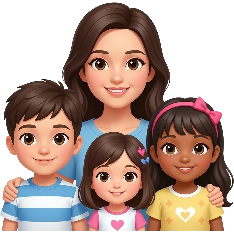 Maman solo de 3 enfants 1 garçon et 2 filles emoji