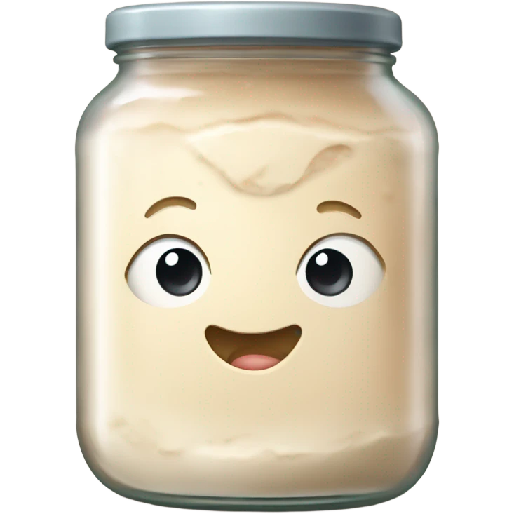 bubbly sourdough starter in glass jar emoji