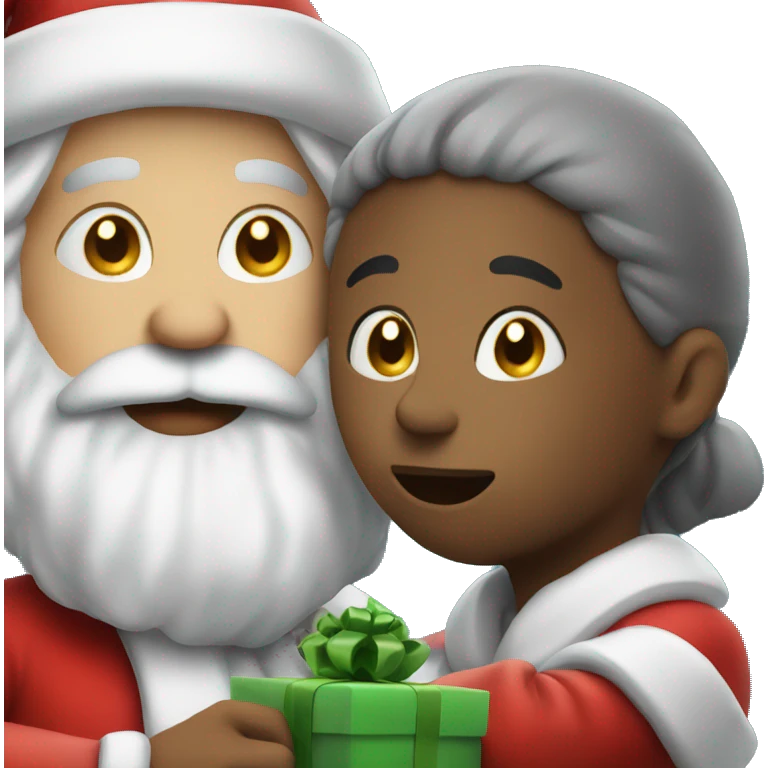 Santa keeping a secret emoji