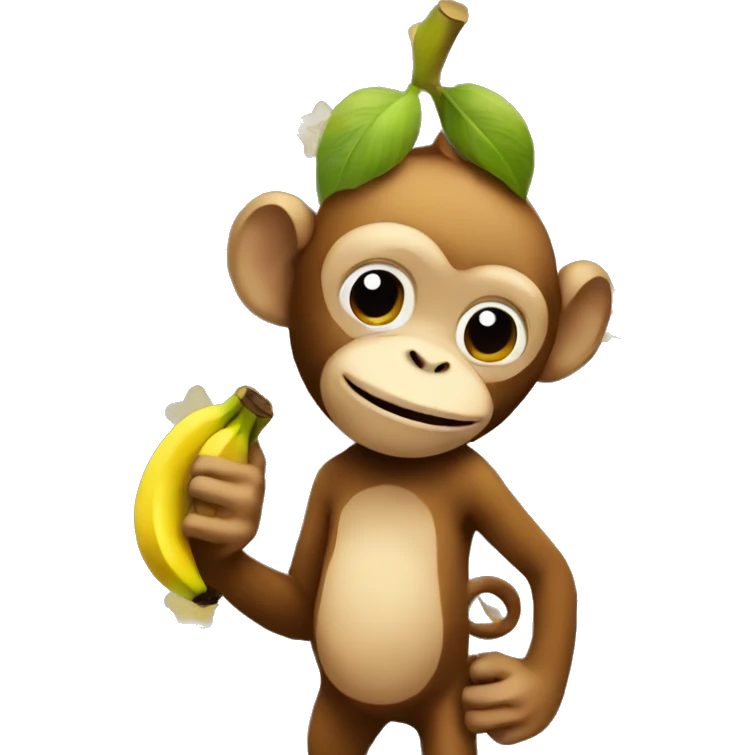 Monkey holding a banana emoji