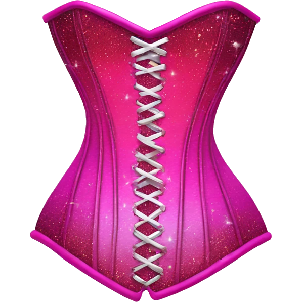 Hot pink ombre corset with glitter emoji