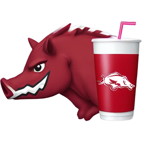 Arkansas Razorback with Red Bull drink emoji