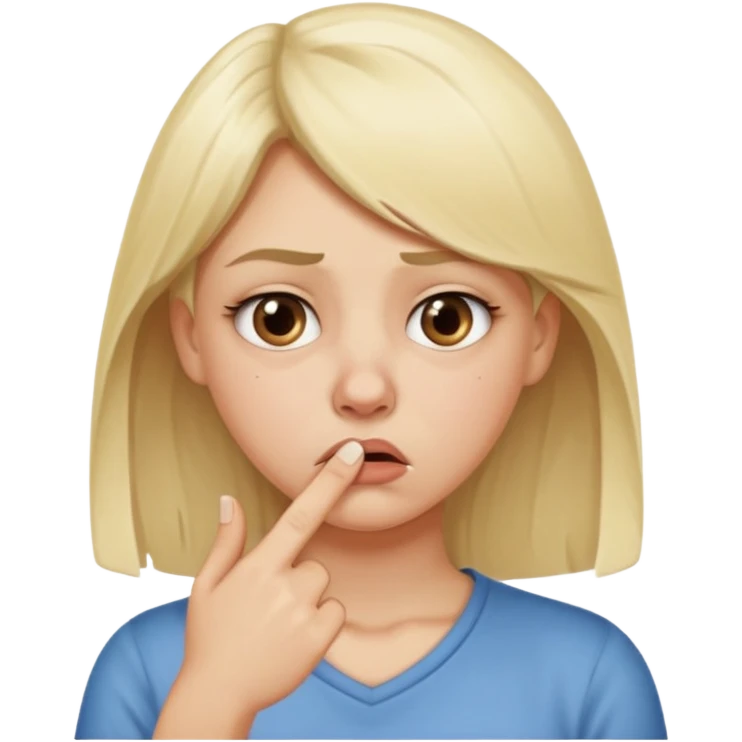 white blonde girl holding her nose because something stinks  emoji