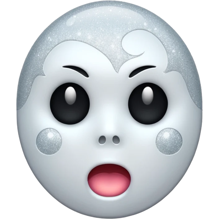 white Ghost face glitter  emoji