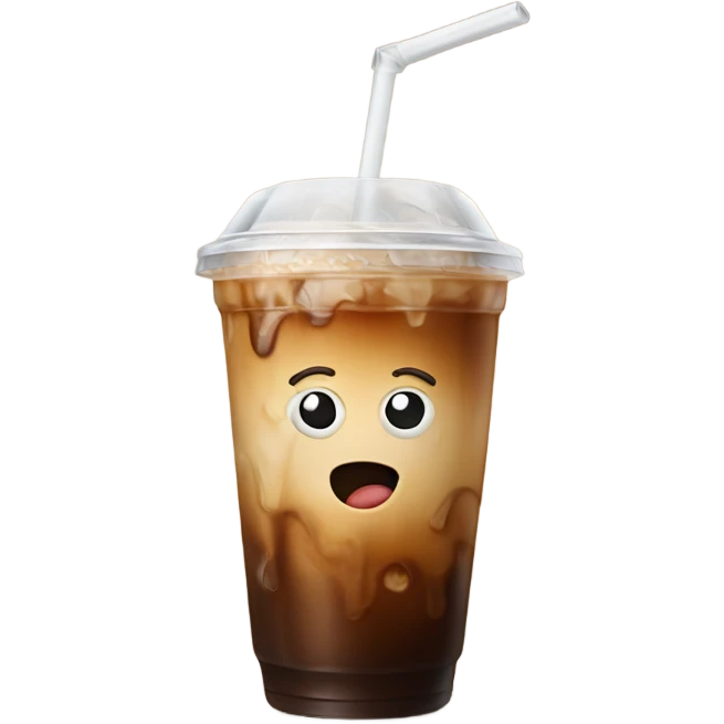 Iced coffee with straw emoji