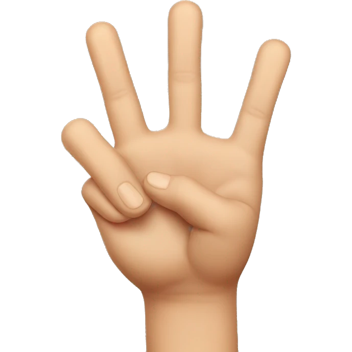 three fingers up emoji
