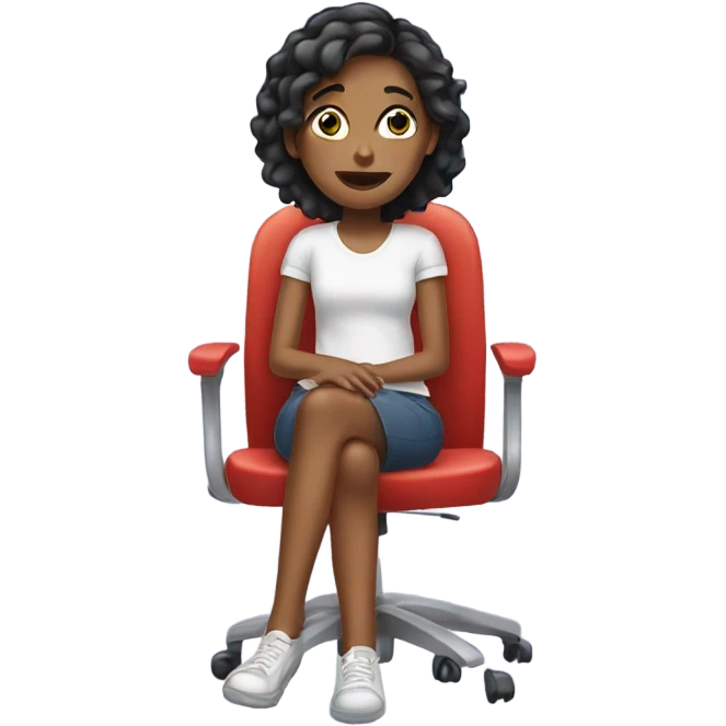 Girl sitting in chair emoji