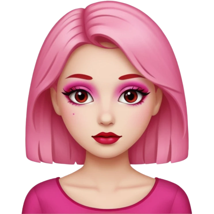 Makeup girl pink and red emoji