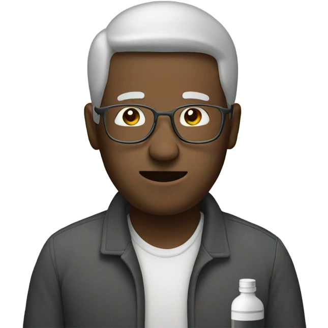 Man weighting meds emoji