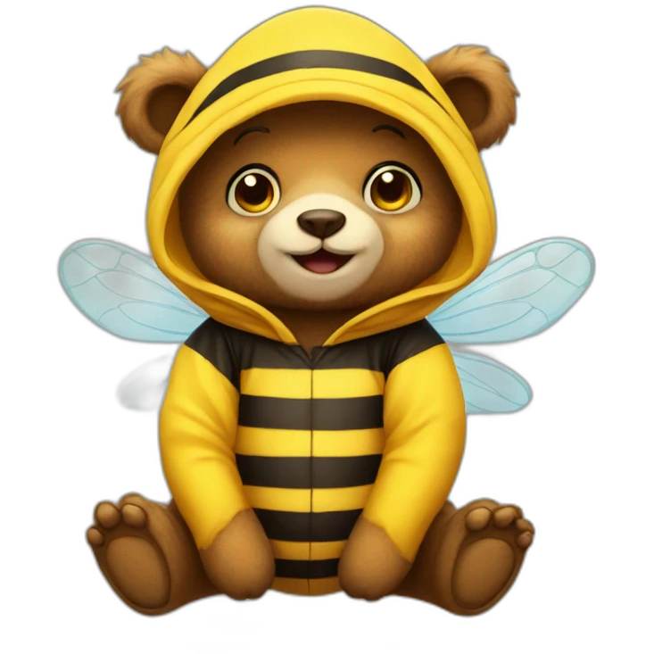 Cute bear dressed as a bee  emoji