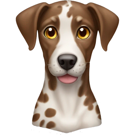 brown and white Catahoula leopard dog emoji