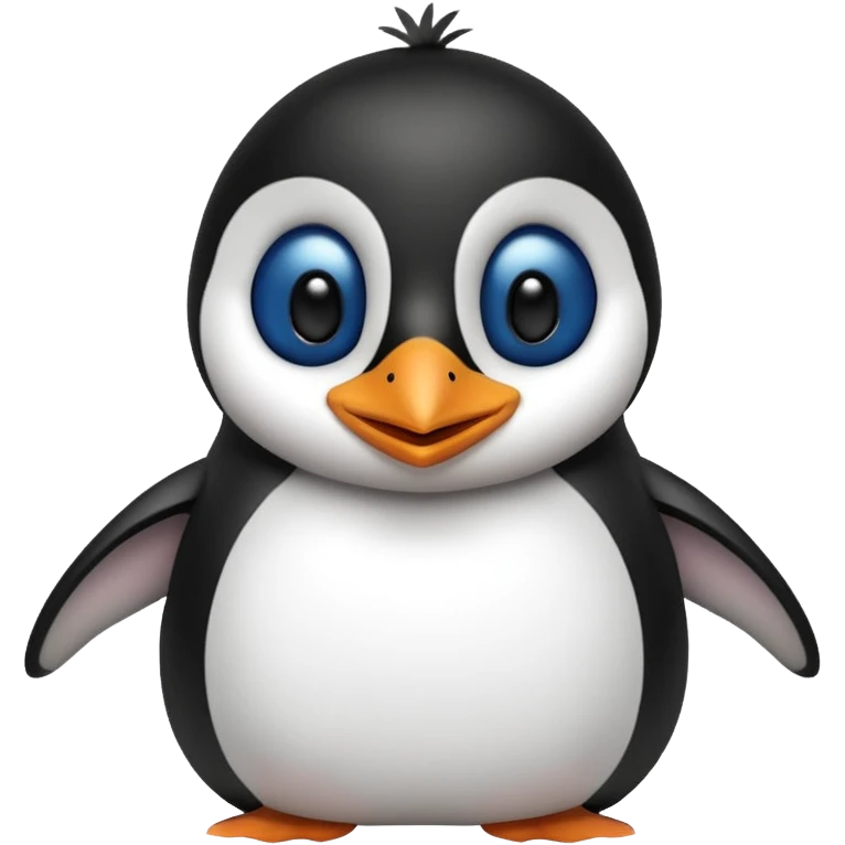 
a Penguin smiling with eyes emoji