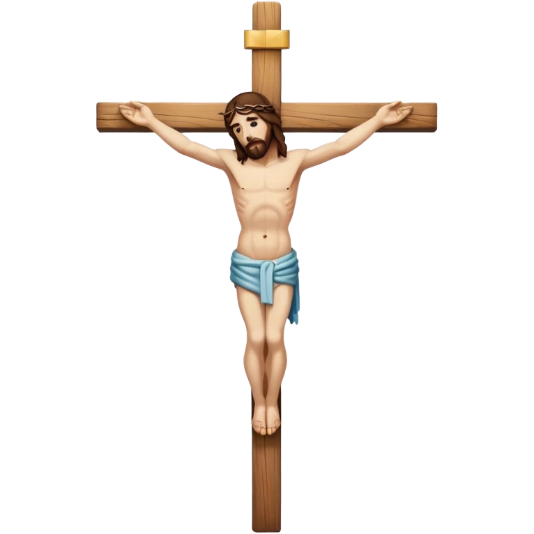 распятый Иисус на кресте в полный рост сбоку.  Крест должен быть целый emoji
