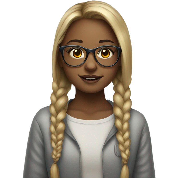 girl in glasses rainbow portrait emoji