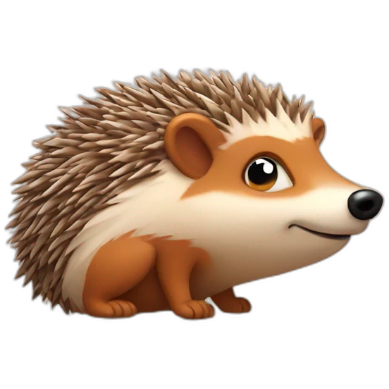 Hedgehog thinking of fox emoji