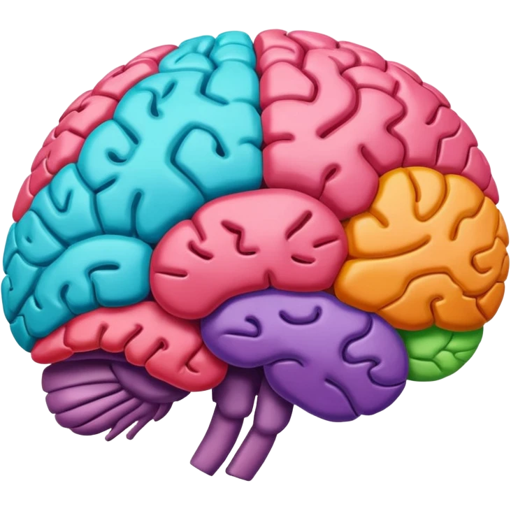 Cérebro colorido emoji
