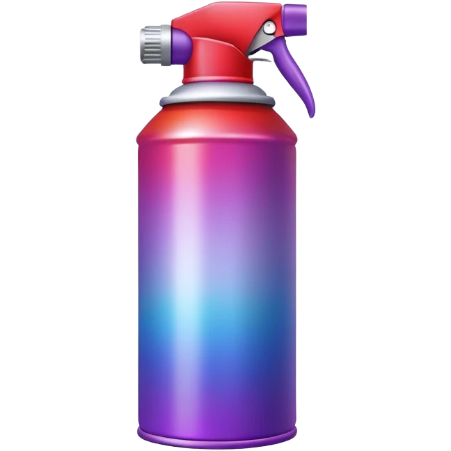 Minimalist spray paint can with smooth rainbow gradient colors flowing from red to violet in a continuous spectrum, clean design emoji