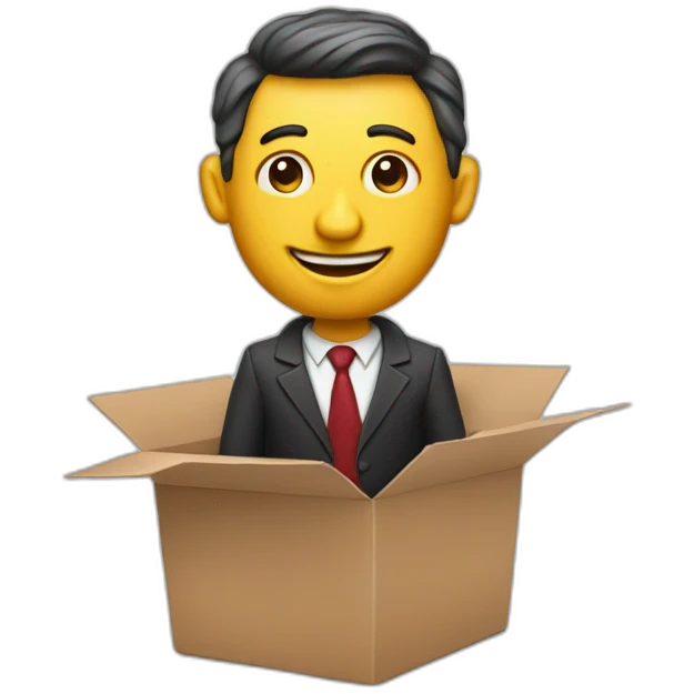 business man in a jack in the box emoji