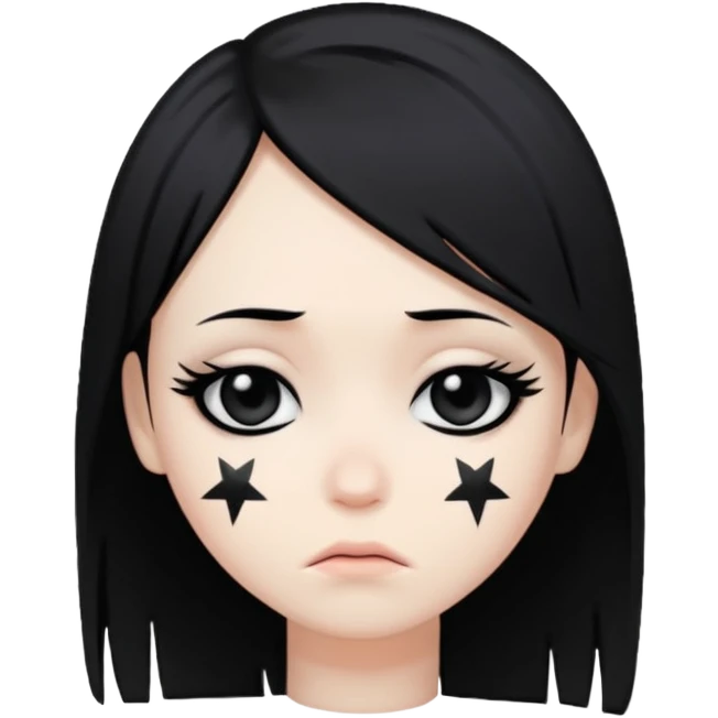 emo star with a sad face emoji