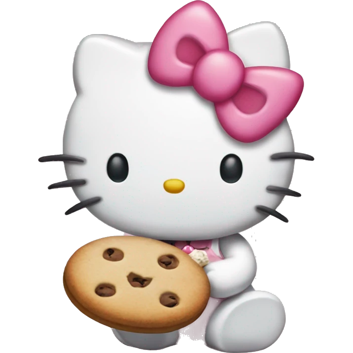 Hello kitty eating a cookie emoji