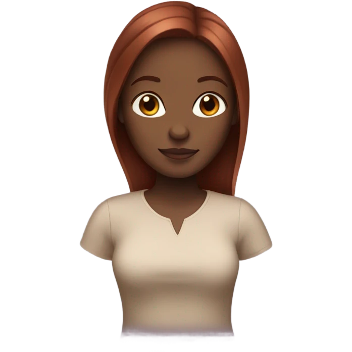 black girl with reddish brown straight hair  emoji