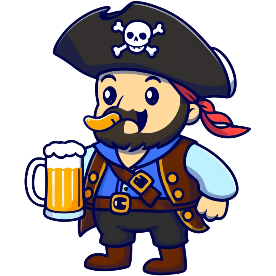 pirate drinking beer emoji