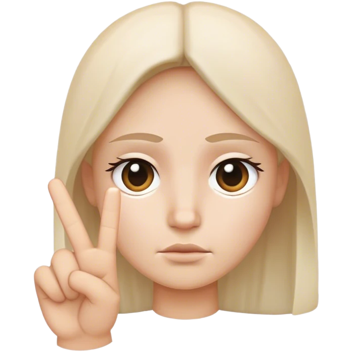 peace sign disappointed face  emoji