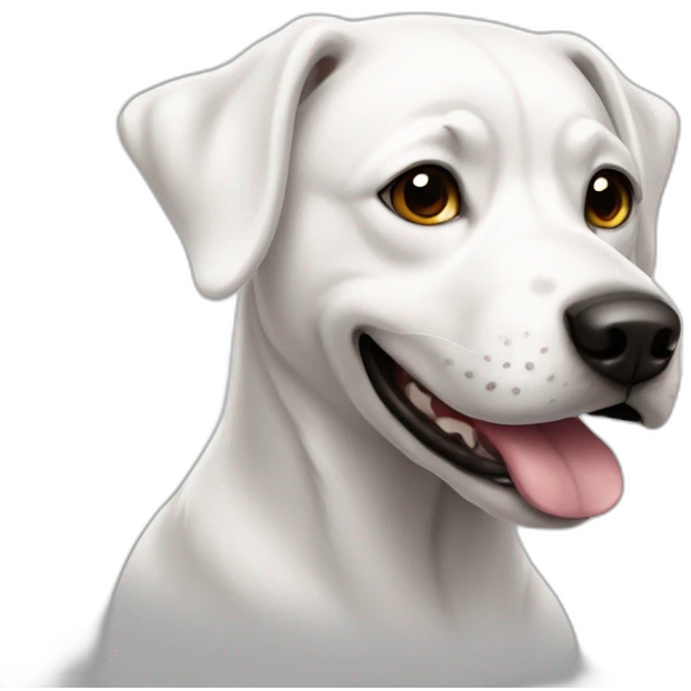 Spits dog white color emoji