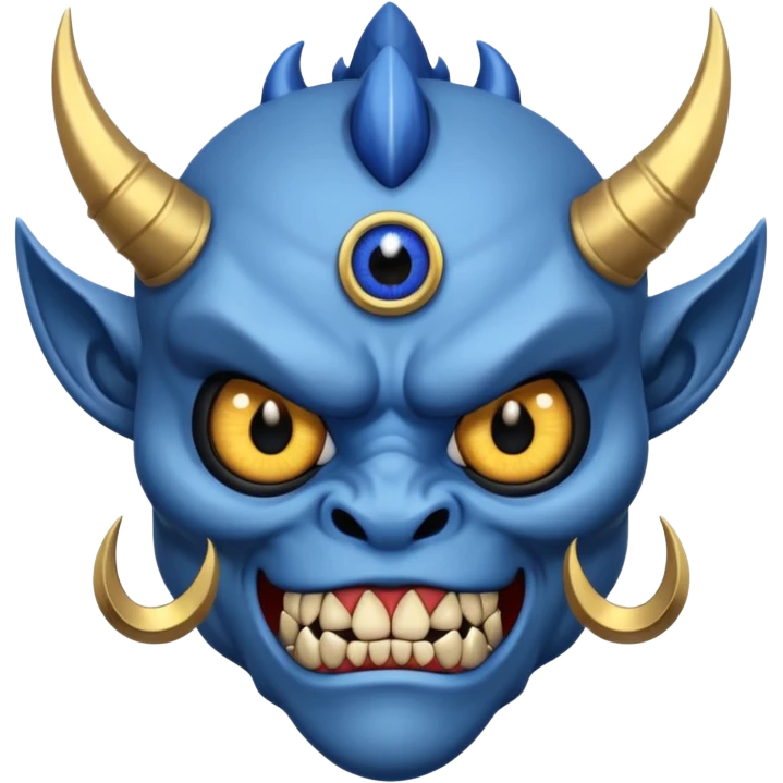 blue oni with black eye ball and gold iris emoji