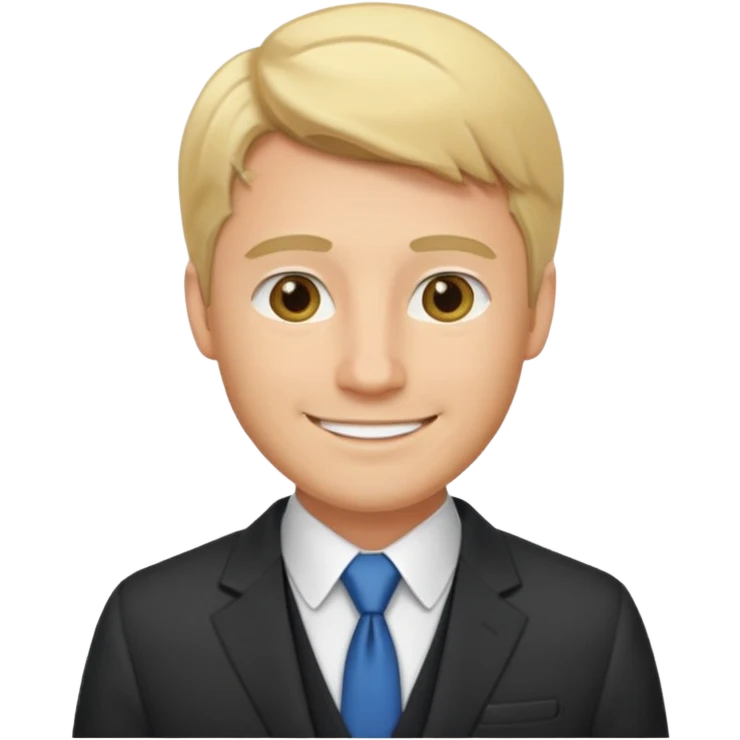 emoji of a 30-year-old man, mature appearance, gentleman features, blond hair, smiling emoji
