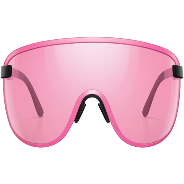 ultra minimalist pink tinted shield visor glasses, extremely simple clean lines, one piece lens, no details emoji