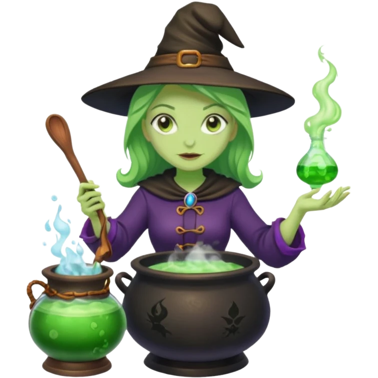 green witch cooking potion emoji