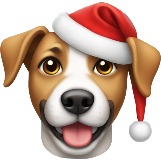 dog with christmas hat emoji