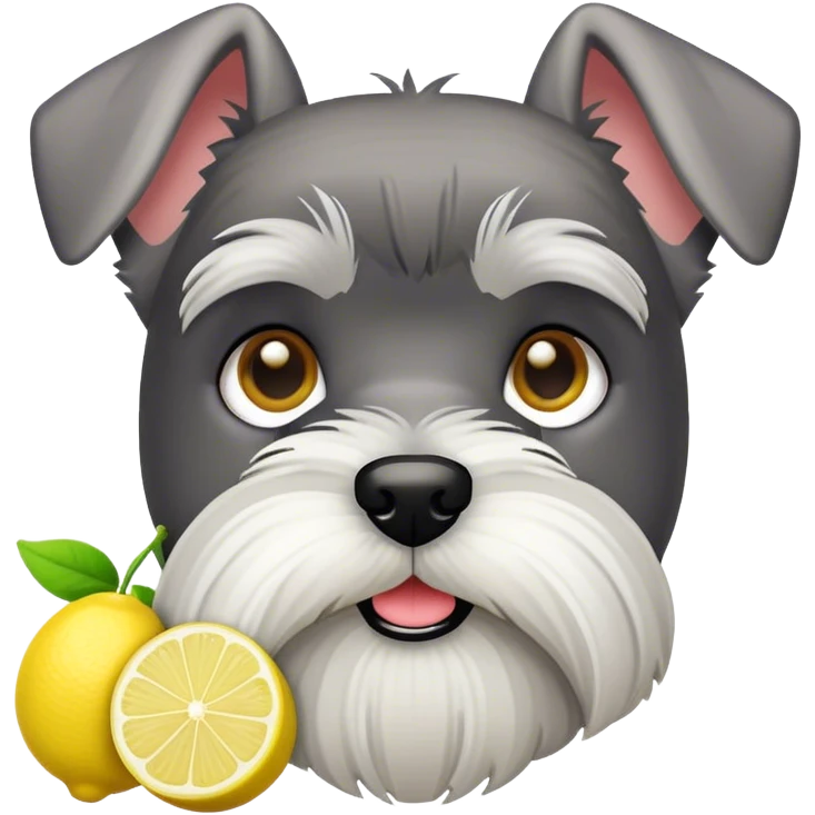 Schnauzer with lemonad emoji