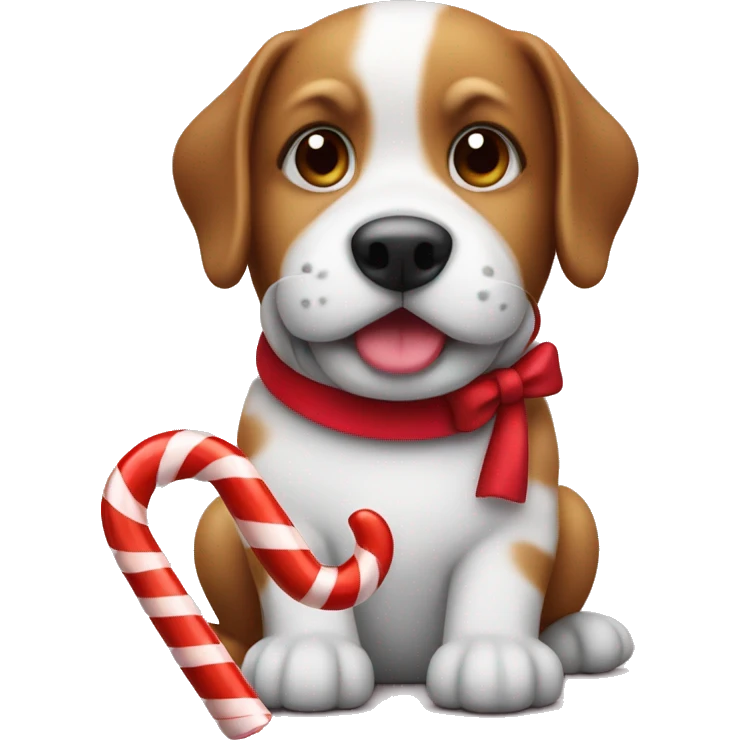 Dog with candy cane  emoji