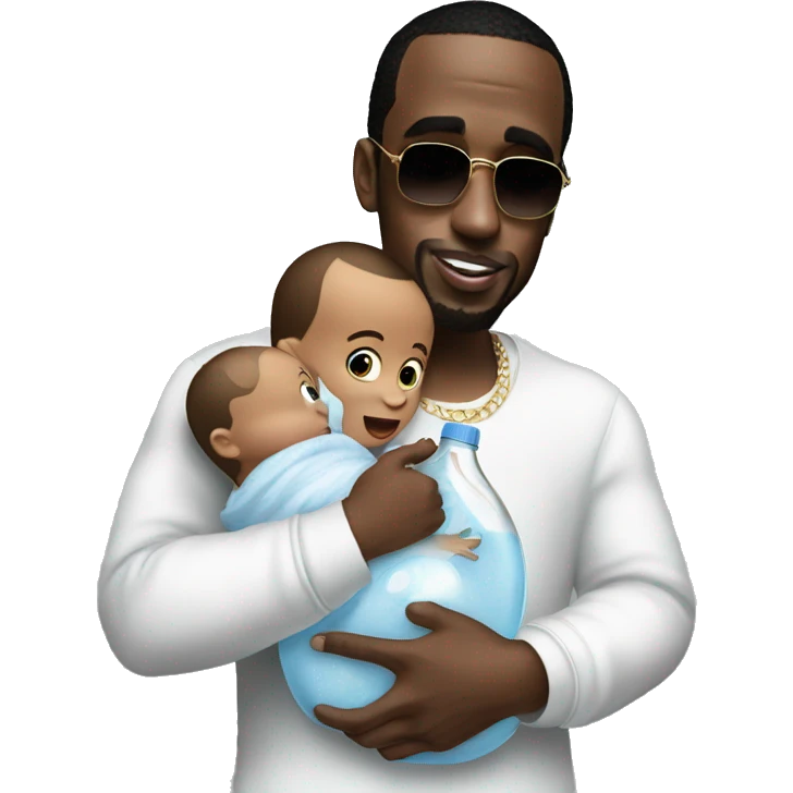 p diddy holding baby oil emoji