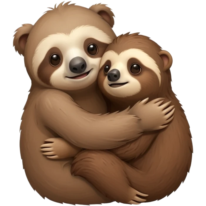 a sloth and a bear hugging emoji