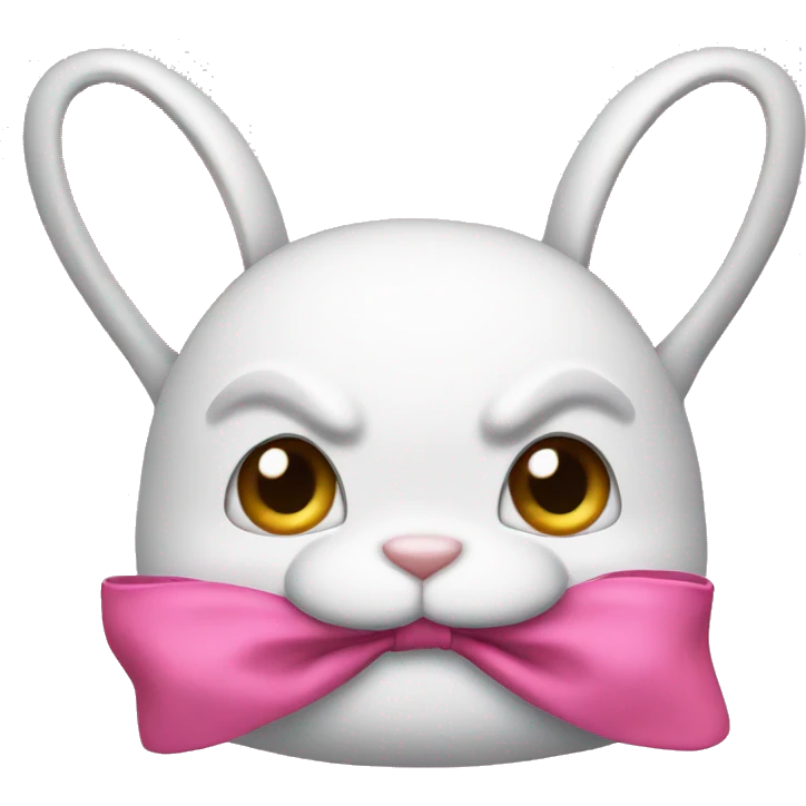 angry bunny pink bow emoji