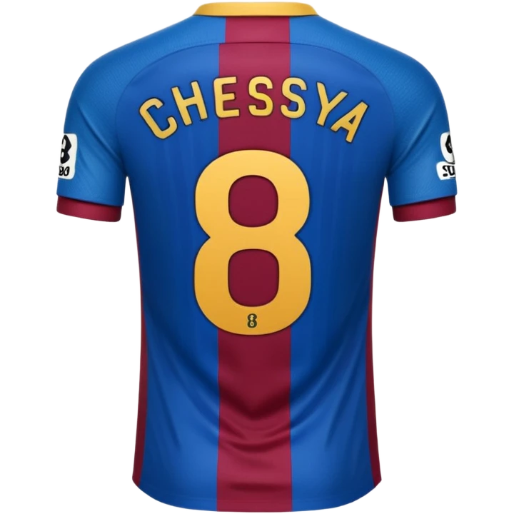 buat custom barcelona nama chessy nomor punggung 8 menghadap belakang hanya baju emoji