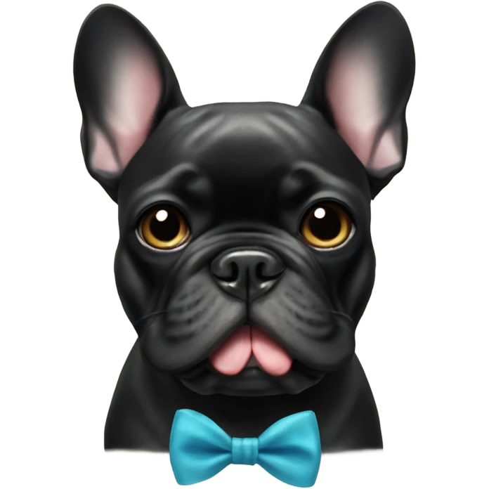 Black French bulldog with bow tie emoji