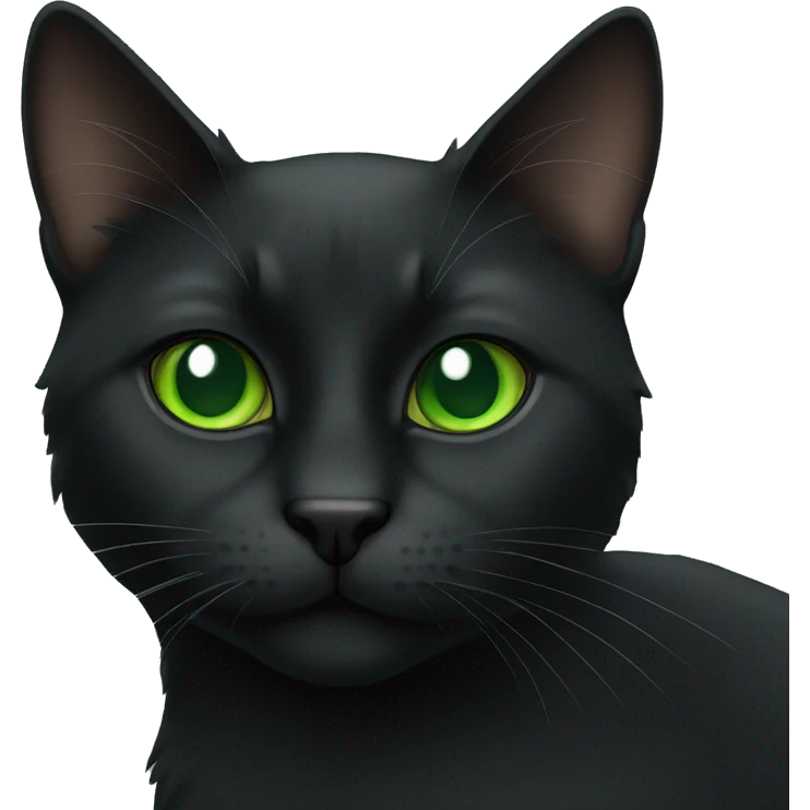 Green eyed black cat emoji