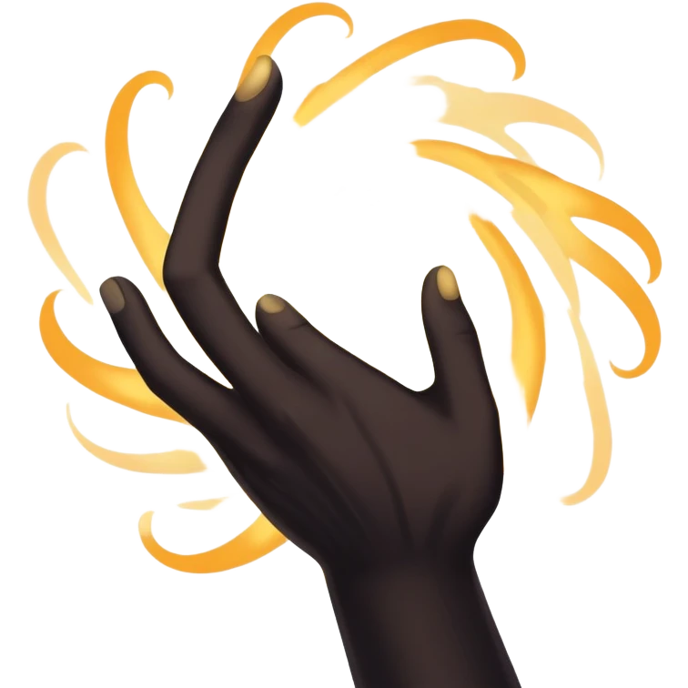 shadow magic swirling around a hand, mysterious anime power emoji