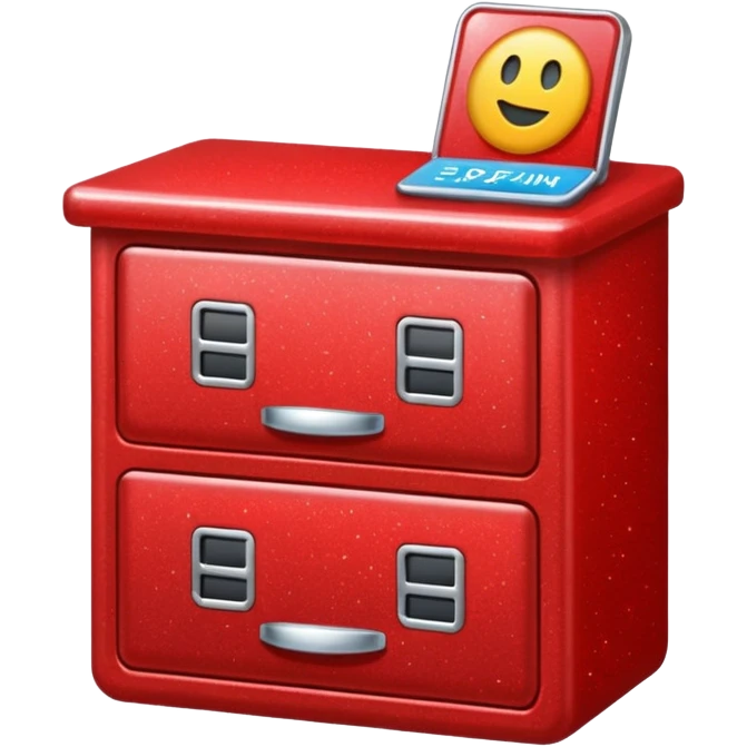 glitter red office pin emoji