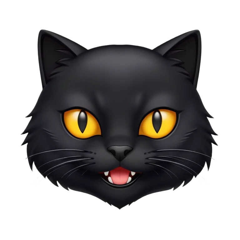 Hissing black cat emoji