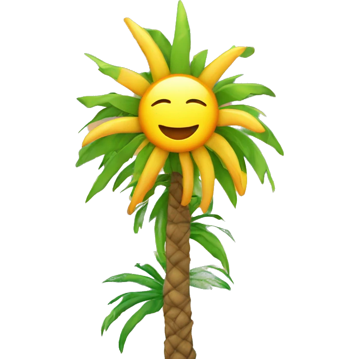 Sun with sea - palmtree emoji