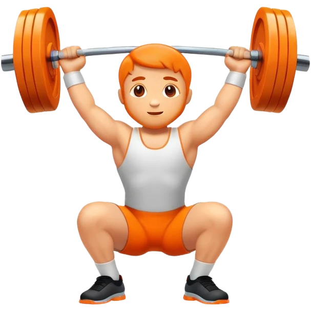 Weightlifting orange  emoji