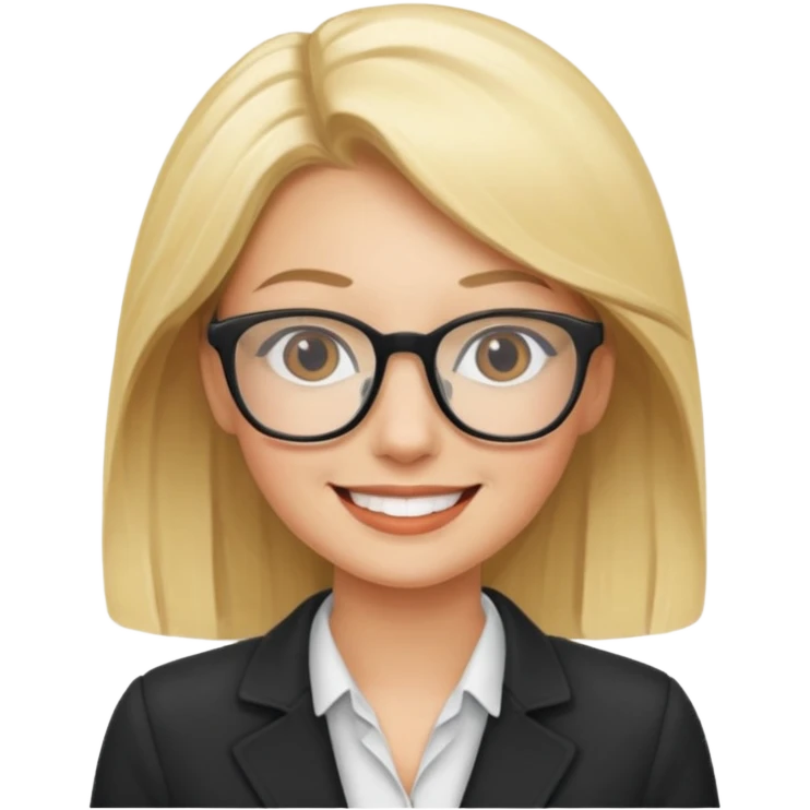 Blonde marketing agent with glasses emoji